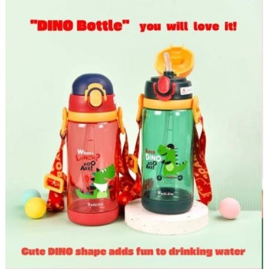 Premium Quality Super Dino Water Bottle for Kids with Locking Feature - 600ml