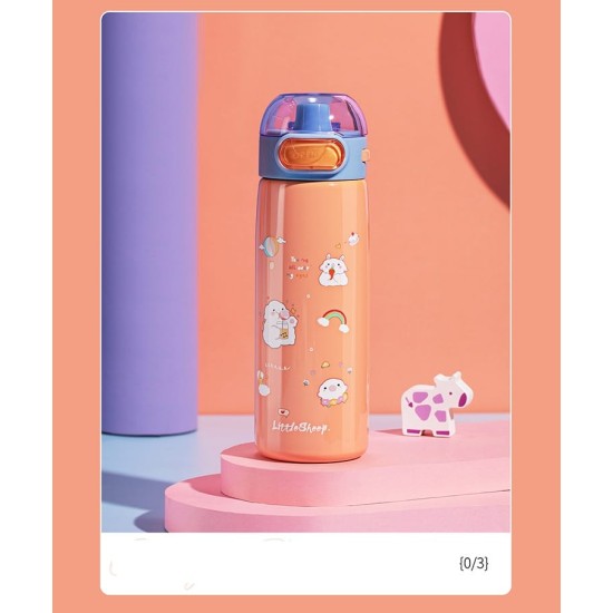 Double Vacuum Design Water Bottle with Sipper For Kids 410ml 