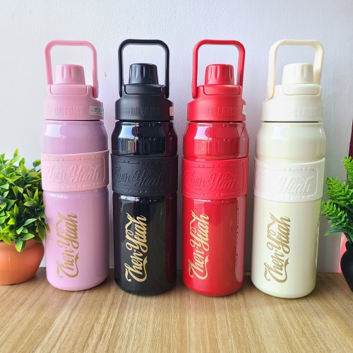 Cool Straw Double Drinking Sports Water Bottle-650ml