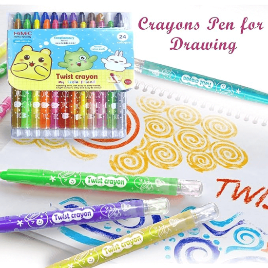 24 Colours Twist Crayons with mini colouring book 