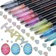 Double Line Glitter Outline Pens 12 colours