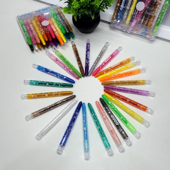 24 Colours Twist Crayons with mini colouring book 