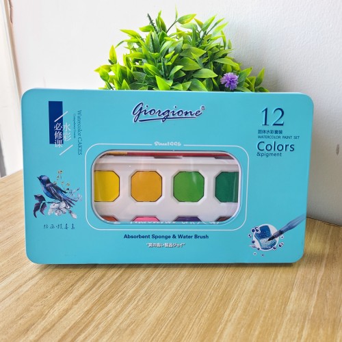 12 Water Colours Paint Set & Pigment