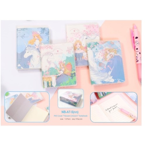 PVC Cover Flower Unicorn Notebook(Random Design Pocket Diary)