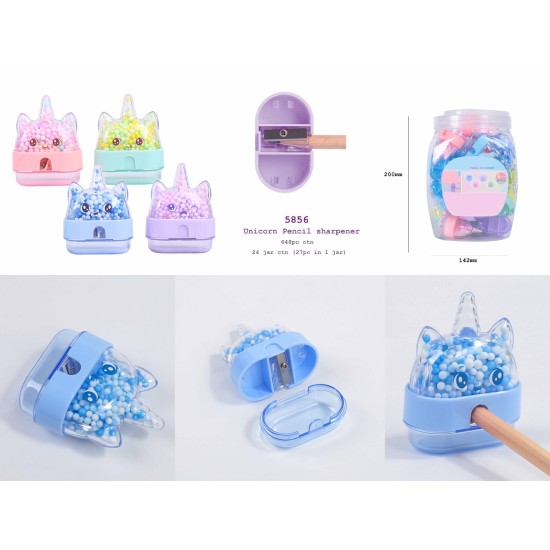 Cute Unicorn Design Pencil Sharpener for Kids (Random Colour)