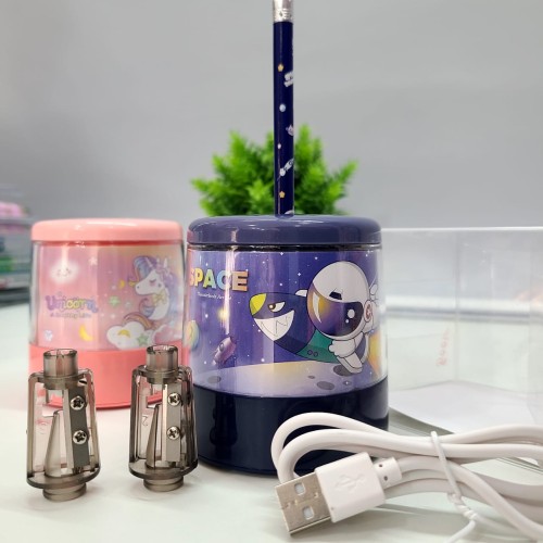 Unicorn/Space Electric Pencil Sharpener(Pack of 1) 