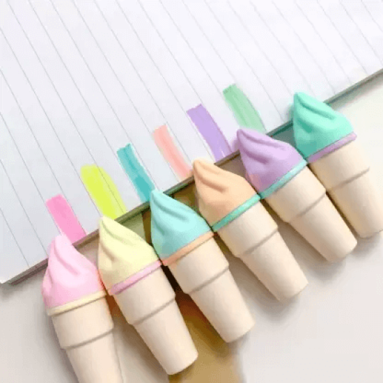 6 pcs Ice Cream Cone Highlighter