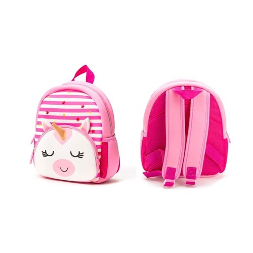 Cute Baby Unicorn Soft Plush Backpack with Front Pocket for Kids (Pink)