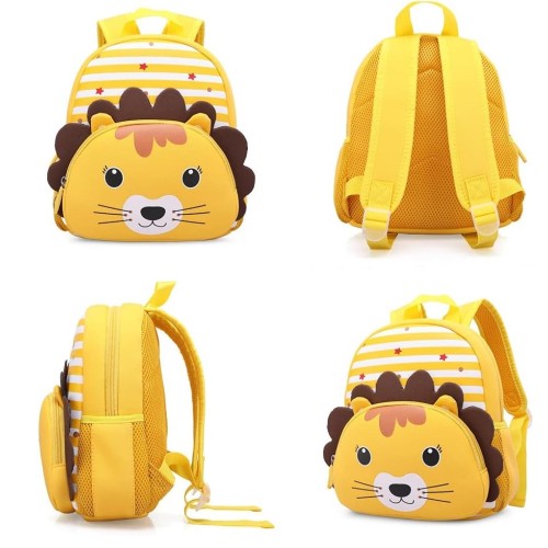 Cute Baby Lion Soft Plush Backpack with Front Pocket for Kids