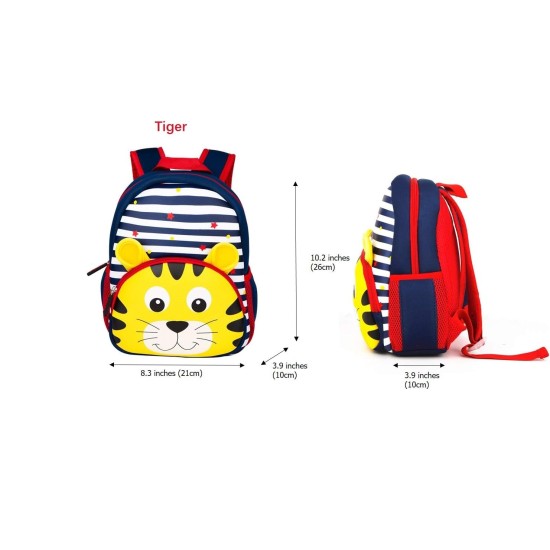 Cute Baby Tiger Soft Plush Backpack with Front Pocket for Kids