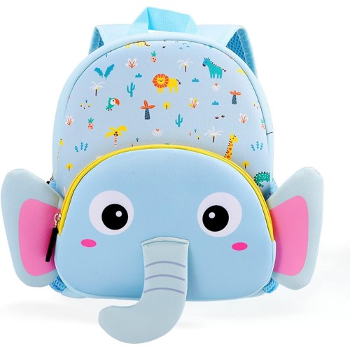 Cute Baby Elephant Soft Plush Backpack with Front Pocket for Kids