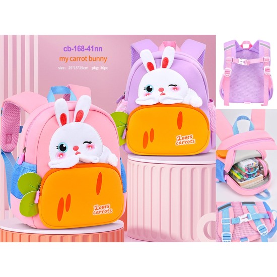 Rabbit Carrot Design Backpack for Kindergarten kids