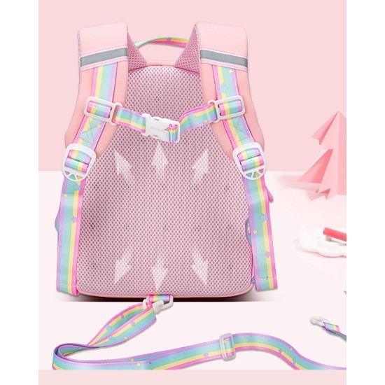 Cute Rabbit with Bow Design Backpack with Removable Front Pocket to Side Bag with Strap for Kids