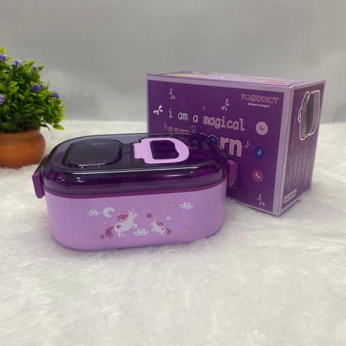 Unicorn Themed Lunch Box : 700ml Capacity with Mobile Holder