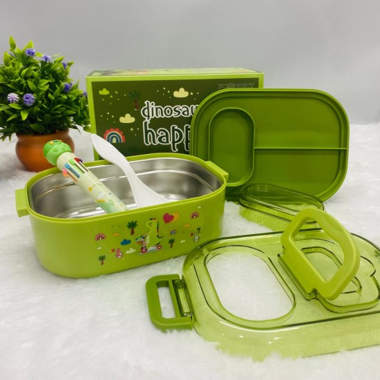 Dino Themed Lunch Box : 700ml Capacity with Mobile Holder