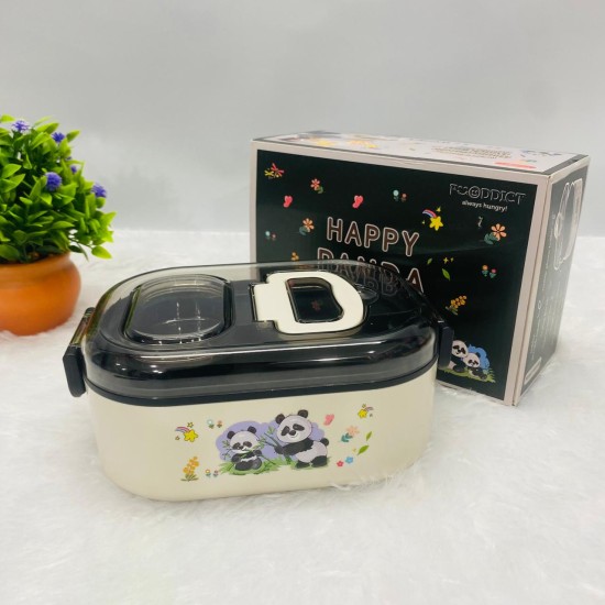 Panda Themed Lunch Box : 700ml Capacity with Mobile Holder