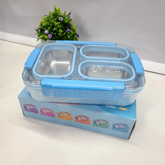 Stainless Steel 3-Compartment 710 ml Lunch Boxes: Durable and Eco-Friendly