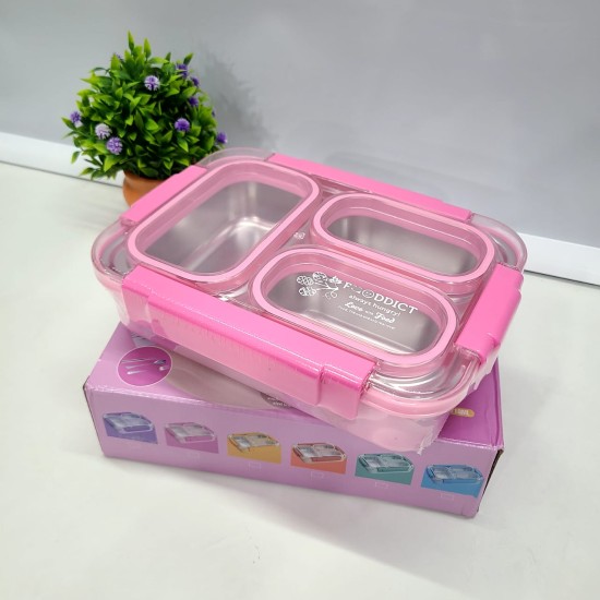 Stainless Steel 3-Compartment 710 ml Lunch Boxes: Durable and Eco-Friendly