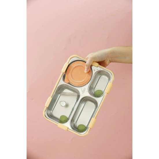 The Ultimate 4-Compartment Leak-Proof Seals 750ml Stainless Steel Lunch Box with 150ml Bowl