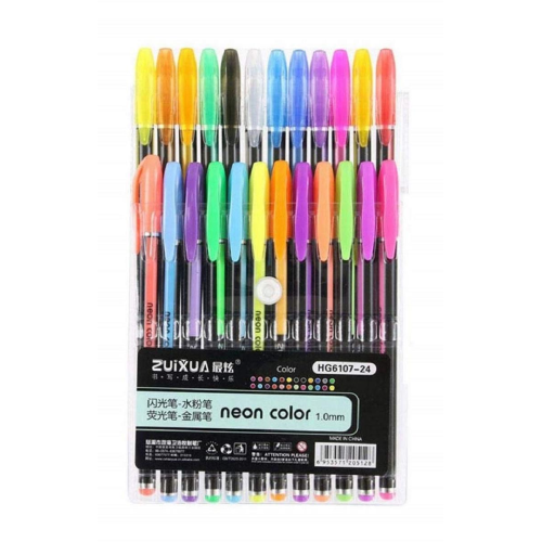 24 Neon Color Gel Pen