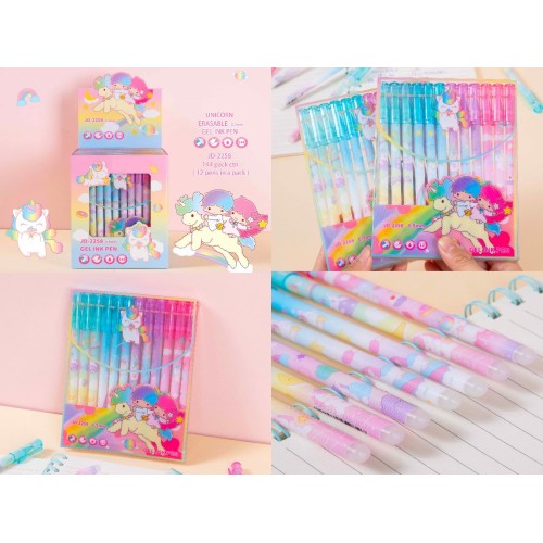 Unicorn 12 pcs Erasable Gel Ink Pen 