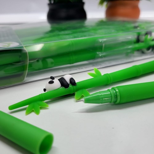 Cute Panda Silicon Gel Pen - Pack of 6