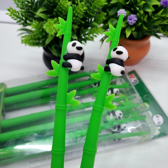 Cute Panda Silicon Gel Pen - Pack of 6