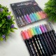 Double Line Glitter Outline Pens 12 colours