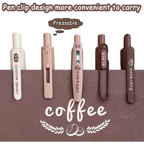 Soft Grip Different Types of Coffee Name Gel Pen