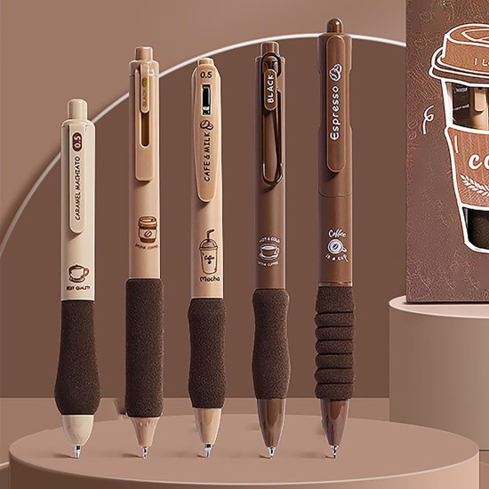 Soft Grip Different Types of Coffee Name Gel Pen