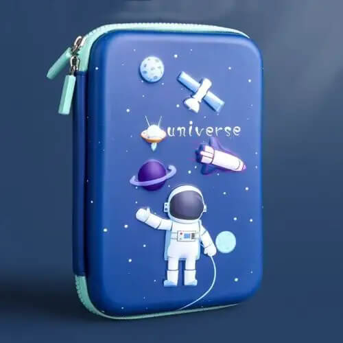 Space Design Pencil Case Pen Bags for Kid Large Capacity Stationary Organizer with Compartments