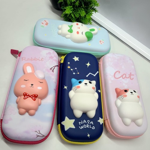 3D Squishy Cartoon Pencil Case For kids