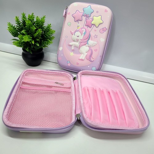 Unicorn Design Pencil Case Pen Bags for Kid Large Capacity Stationary Organizer with Compartments