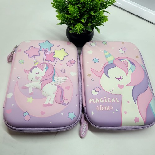 Unicorn Design Pencil Case Pen Bags for Kid Large Capacity Stationary Organizer with Compartments