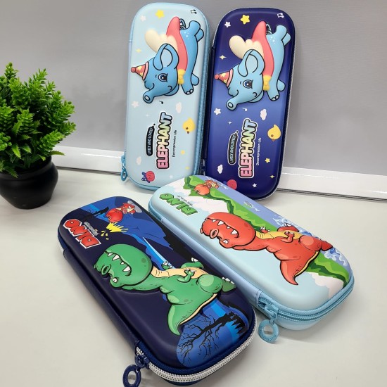 School Kids Hard Case Cartoon Print Pencil Pouch