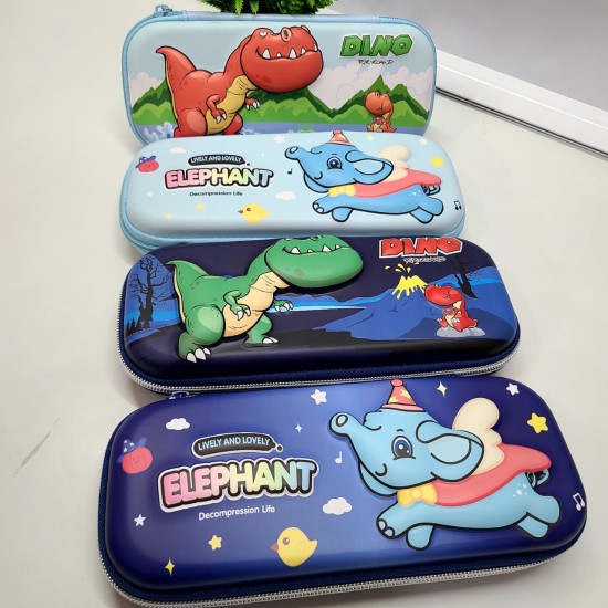 School Kids Hard Case Cartoon Print Pencil Pouch