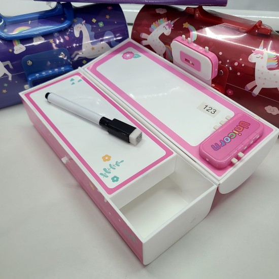 Unicorn Print School Kids Pencil Box with Lock