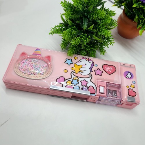 Cute Unicorn Magnetic Pencil Box