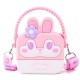 Sweet and Stylish: Strawberry Bear Square Silicone Sling Bag for Girls