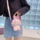 Cute Little Bunny Zipper Sling Bag with Mirror Comb and Keychain