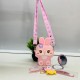 Cute Little Bunny Zipper Sling Bag with Mirror Comb and Keychain