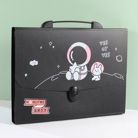 Space themed Professional File Folders for Certificates, Documents Bag Document Holder