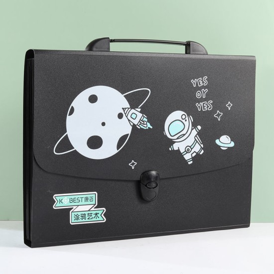 Space themed Professional File Folders for Certificates, Documents Bag Document Holder