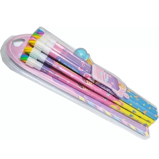 Sweet time wooden Pencil and Eraser combo 12pcs set