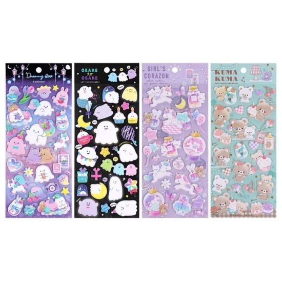 Adorable 3D Puffy Glow In Dark Stickers(pack of 1)