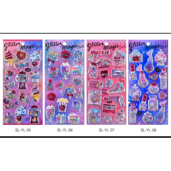 Adorable 3D Glitter Stickers For Kids(pack of 1)