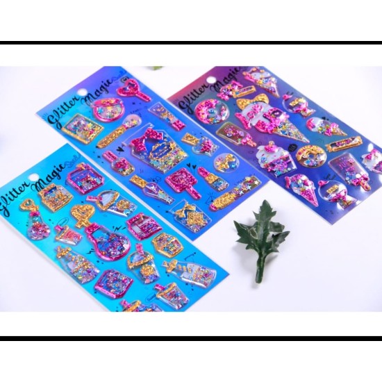 Adorable 3D Glitter Stickers For Kids(pack of 1)