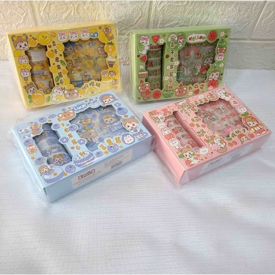 Charming and Colorful Kawaii-Themed Washi Decorative Stickers and Masking Tape