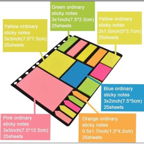 Fluorescent Flags: Organize and Highlight with 375pcs Sticky Notes (Random)